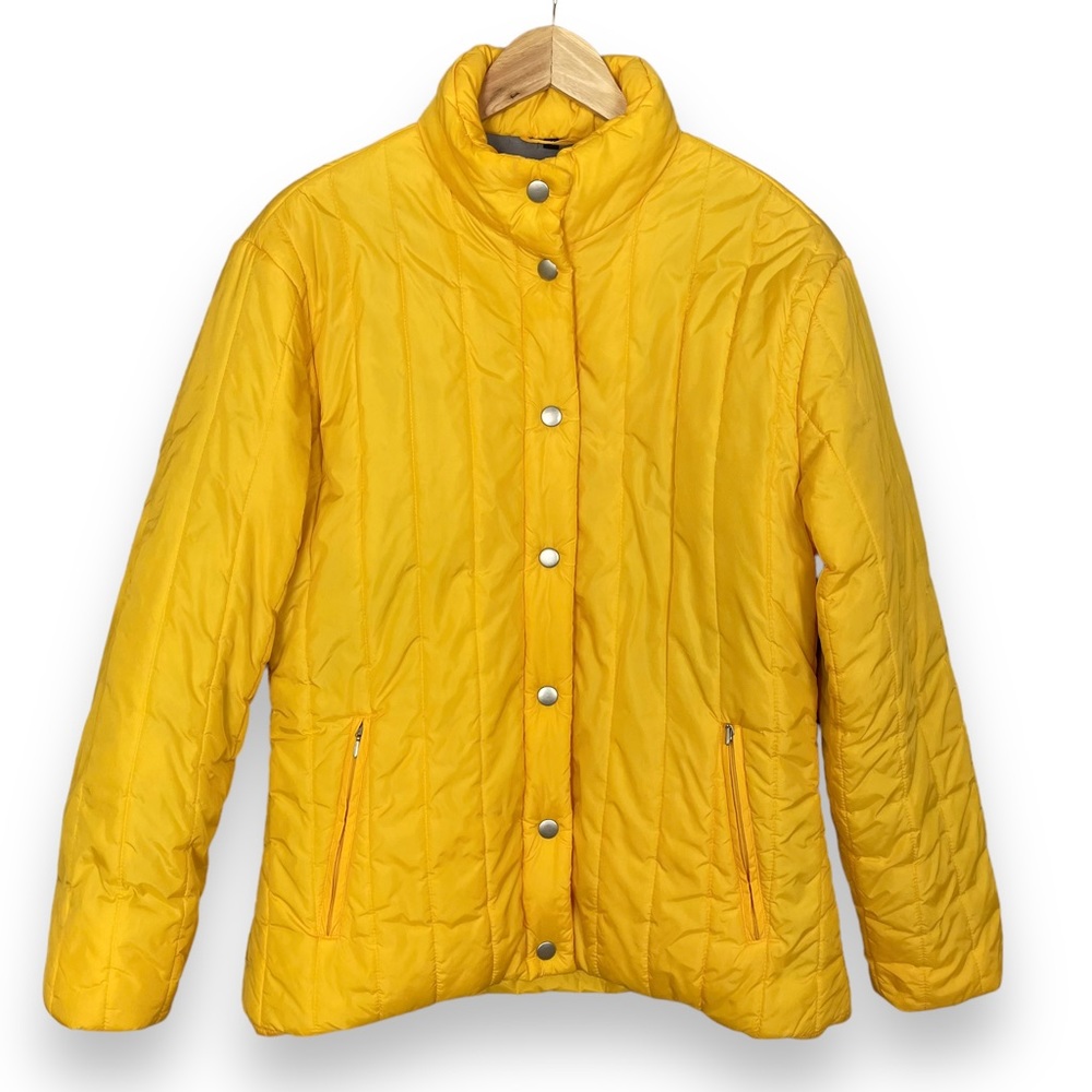 AEROS Kristen Blake Jacket Lightweight Puffer Yellow Women Medium Nylon Coat